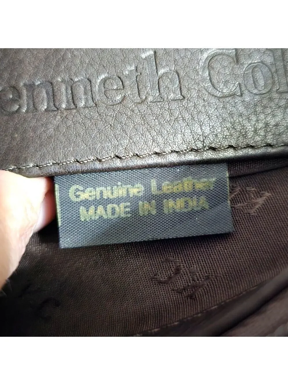 Kenneth Cole Black Genuine Leather Saddlebag Crossbody Purse